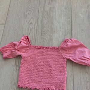 GAP Kids Salmon pink Puff Sleeve Blouse